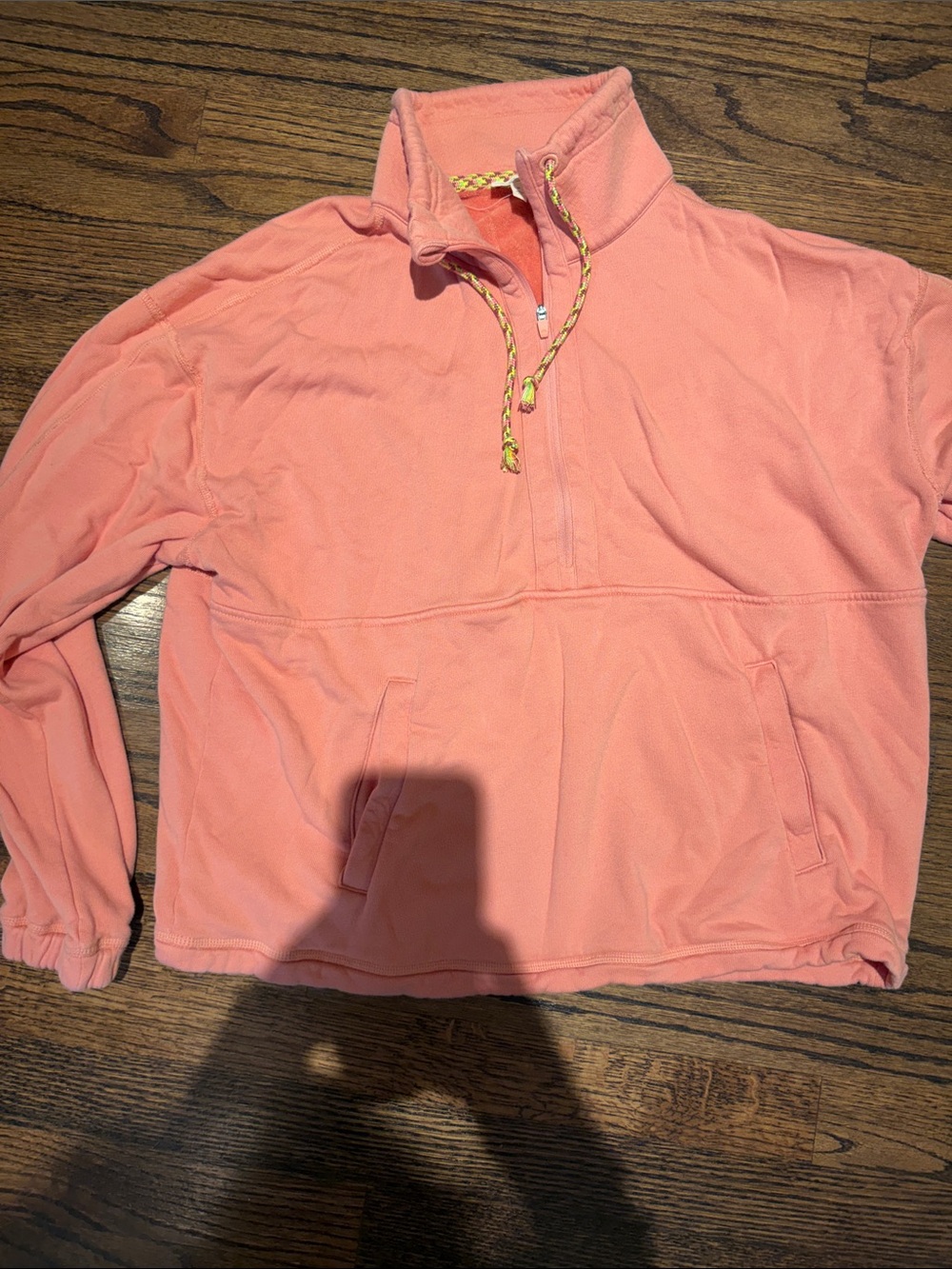 Faherty Coral Half-Zip Pullover with Contrast Drawcord
